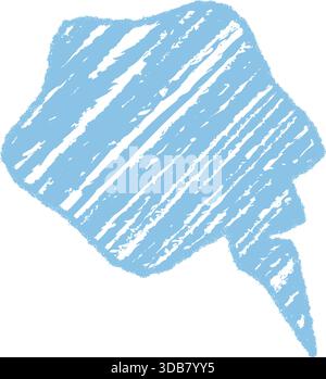Blue Chalk Squiggle Handdrawn Speech Bubble Stock Vector