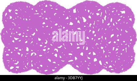 Groovy Purple Sketched Scallop Rectangle Frame Stock Vector