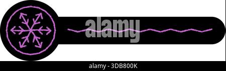 Flat Snowflake Sticker Seal In Purple Stock Vector