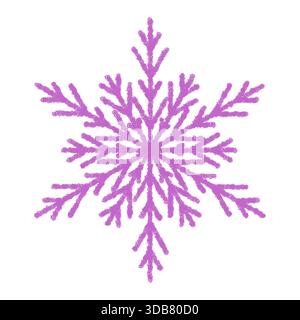Purple Chalk Snowflake Crystal Symbol Stock Vector