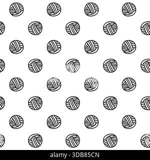 Hand drawn seamless pattern with yarn balls. Vector pet toy and hobby background.  Stock Vector