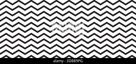Repeated parallel horizontal zig zag lines. Black jagged stripes isolated on white background. Serrated striped texture. Minimalistic graphic print Stock Vector