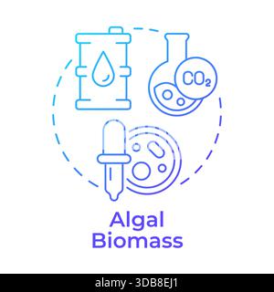 Algal biomass blue gradient concept icon Stock Vector