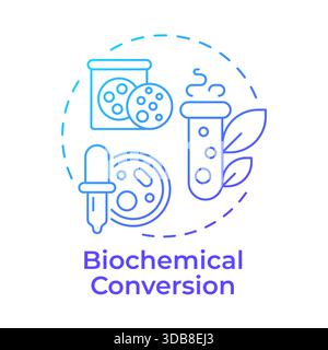 Biochemical conversion blue gradient concept icon Stock Vector
