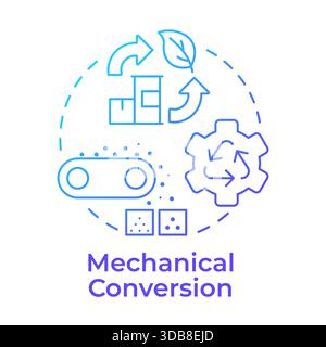 Mechanical conversion blue gradient concept icon Stock Vector