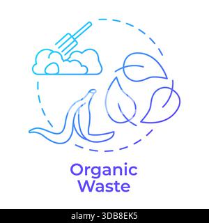 Organic waste blue gradient concept icon Stock Vector