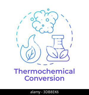 Thermochemical conversion blue gradient concept icon Stock Vector