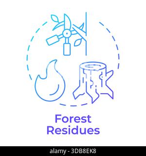 Forest residues blue gradient concept icon Stock Vector