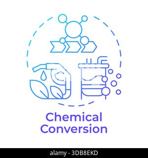 Chemical conversion blue gradient concept icon Stock Vector