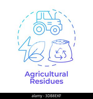 Agricultural residues blue gradient concept icon Stock Vector