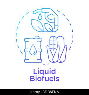 Liquid biofuels blue gradient concept icon Stock Vector
