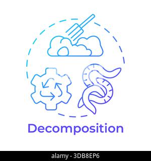 Decomposition blue gradient concept icon Stock Vector
