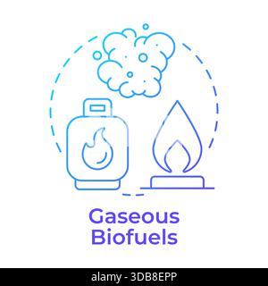 Gaseous biofuels blue gradient concept icon Stock Vector