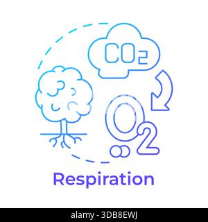 Respiration blue gradient concept icon Stock Vector