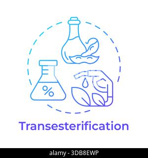 Transesterification blue gradient concept icon Stock Vector