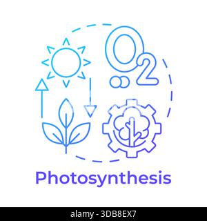 Photosynthesis blue gradient concept icon Stock Vector