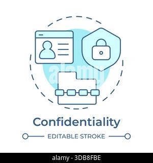 Confidentiality soft blue concept icon Stock Vector