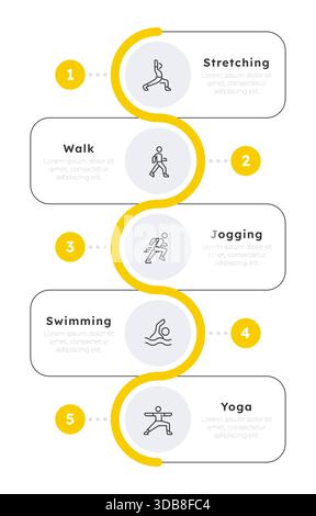 Five types of exercise infographic 5 steps Stock Vector Image & Art - Alamy
