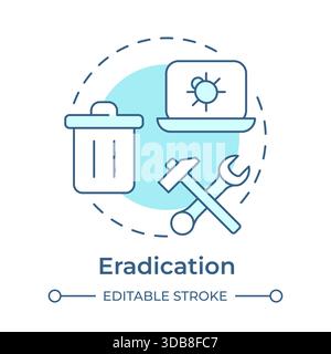 Eradication soft blue concept icon Stock Vector
