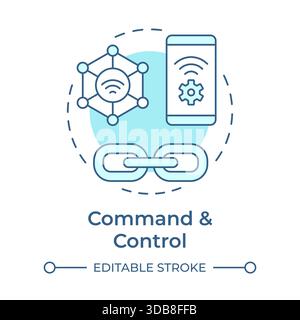 Command and control soft blue concept icon Stock Vector