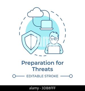 Preparation for threats soft blue concept icon Stock Vector