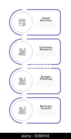 Four steps of business planning infographic 4 steps Stock Vector