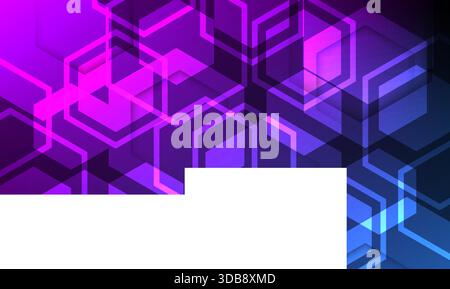 Abstract background with blue and purple hexagon shape, stock vector Stock Vector