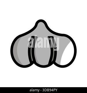 Garlic Bulb Cartoon Line Illustration Stock Vector