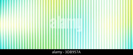 Abstract ribbed glass stripe texture with green blue gradient. Vertical lines with soft window light effect background Stock Vector