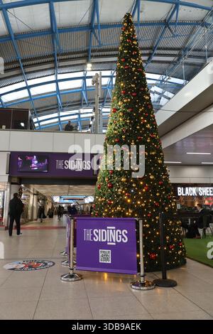 Christmas tree The Sidings Waterloo Railway Station London UK  December 2025 Stock Photo