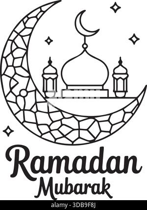 Ramadan Muslim Children Coloring Page for Kids Stock Vector Image & Art ...