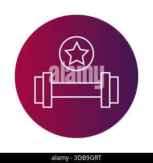 Fitness equipment symbol. Weight star icon. Strong training Vector. Gym dumbbell illustration. Stock Vector
