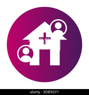 Hospital building icon. Medical center users. People service Vector clinic. Healthcare facility silhouette. Stock Vector