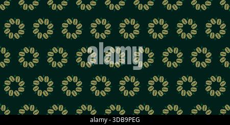 Coffee Beans Seamless Pattern Design. coffee beans background vector Stock Vector