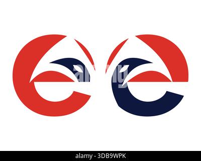 Elegant initial letter EE combined with a creative fox icon, perfect for modern vector design, identity, and digital projects. Stock Vector