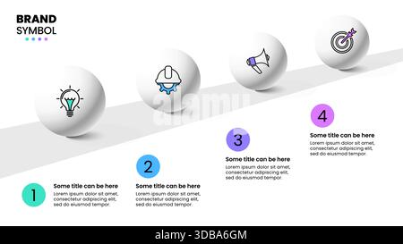 Infographic template with icons and 4 options or steps. Marbles. Can be used for workflow layout, diagram, banner, webdesign. Vector illustration Stock Vector