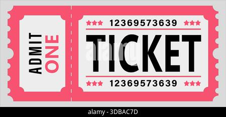 Classic ticket vector. Cinema, theater, concert, game, party, event, festival, vector format Stock Vector