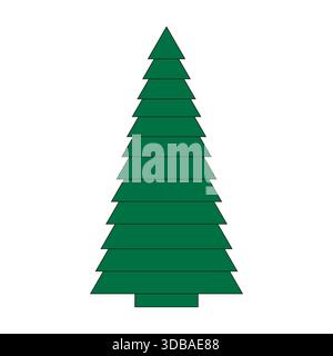 Geometric pine tree. Minimalist shape plant. Coniferous element Vector. Simple festive figure. EPS 10. Stock Vector