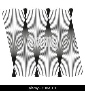 Abstract vertical rays. Line pattern Vector. Geometric fan shape. Graphic background element Stock Vector