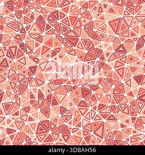 Triangulation geometric shapes background. Multiple repeated inner triangles. Compact triangle size. Monotone colored style. Seamless pattern. Stock Vector