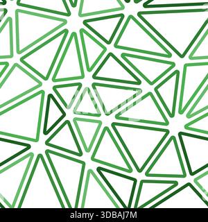 Minimalistic triangles background. Large triangle size. Mono tone style. Rounded triangles outlined. Repeatable pattern. Green Oasis. Stock Vector