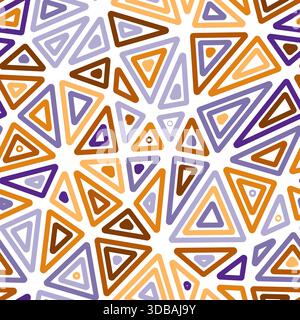 Vector science background. Large shape size. Multiple repeated inner triangles. Multicolored style. Repeatable pattern. Vibrant vector tiles. Stock Vector