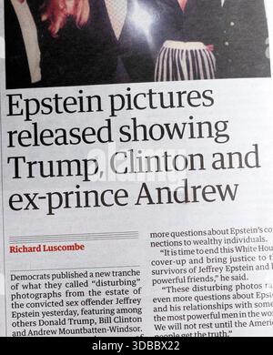 'Epstein pictures released showing (Donald) Trump, (Bill) Clinton and