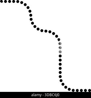 Dotted line forms diagonal zigzag motion through squared wave structures. Stock Vector