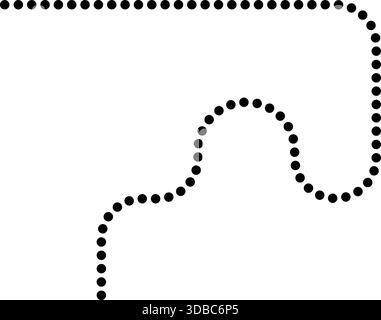 Dotted line forms squared wave motion along a continuous path. Stock Vector