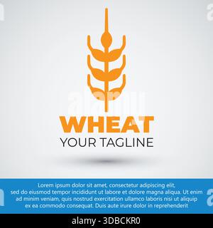 simple flat wheat logo design Stock Vector