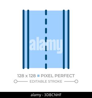 Road pixel perfect line color icon Stock Vector