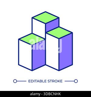 Data visualization line color icon Stock Vector