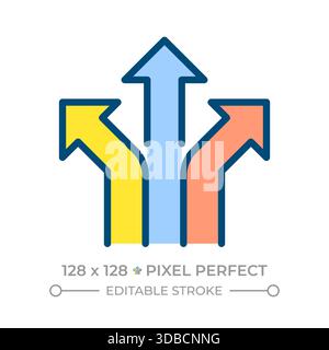 Directions pixel perfect line color icon Stock Vector