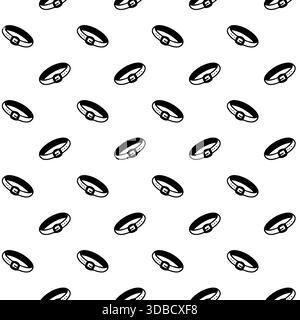 Hand drawn seamless pattern with pet collars. Vector pet accessory background.  Stock Vector